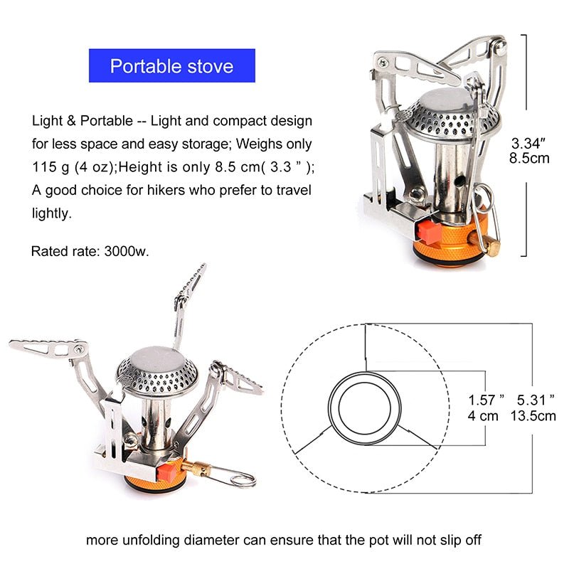 Camping One-piece Gas Stove Heater Tourist Burner Foldable Outdoor Picnic Kitchen Equipment Supplies Survival Furnace-3