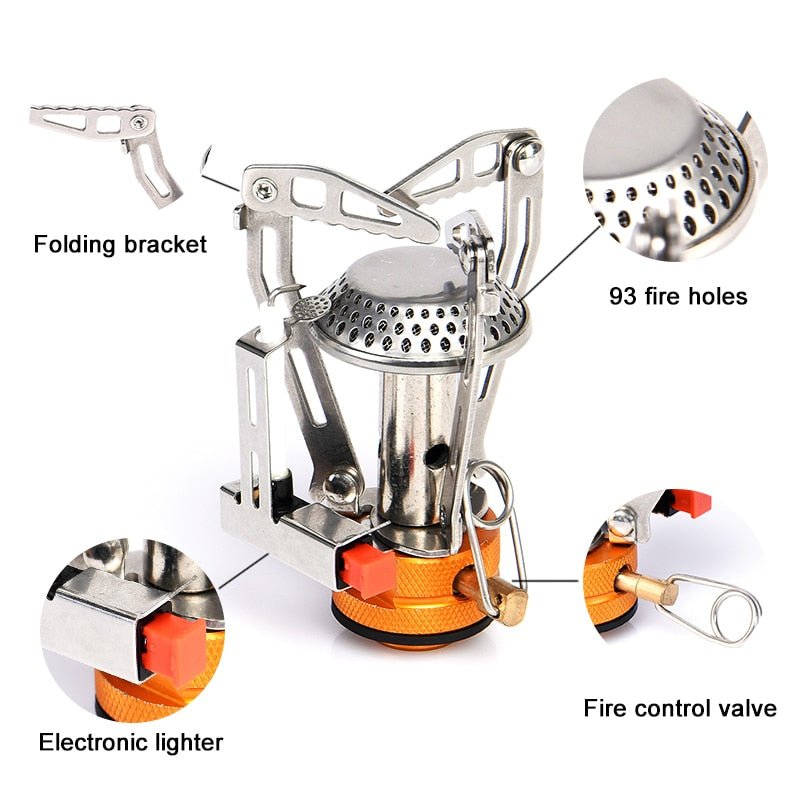 Camping One-piece Gas Stove Heater Tourist Burner Foldable Outdoor Picnic Kitchen Equipment Supplies Survival Furnace-2