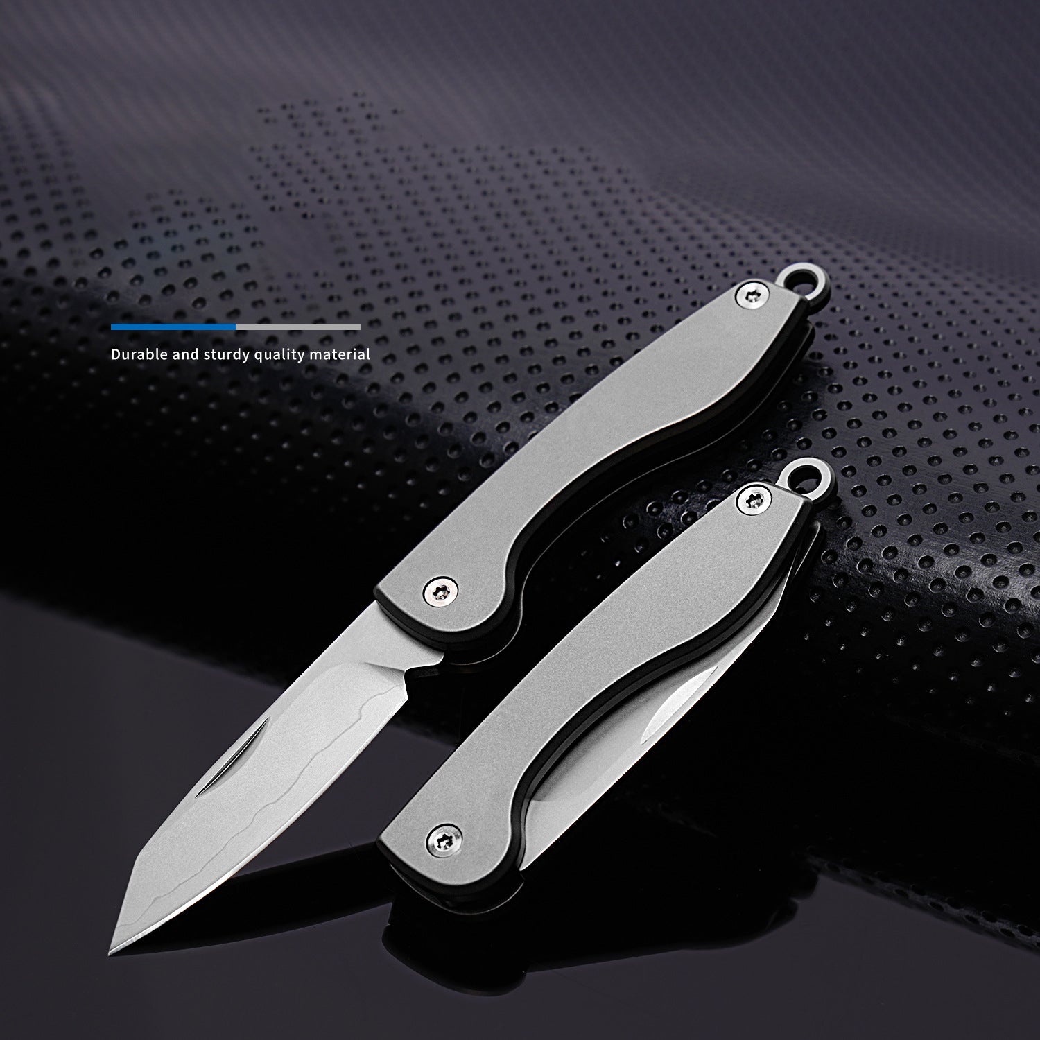 Mini Folding Titanium Knife Portable Pocket Knife Camping Food Processing Food Construction Repair Outdoor Equipment Keychain Mouth-1