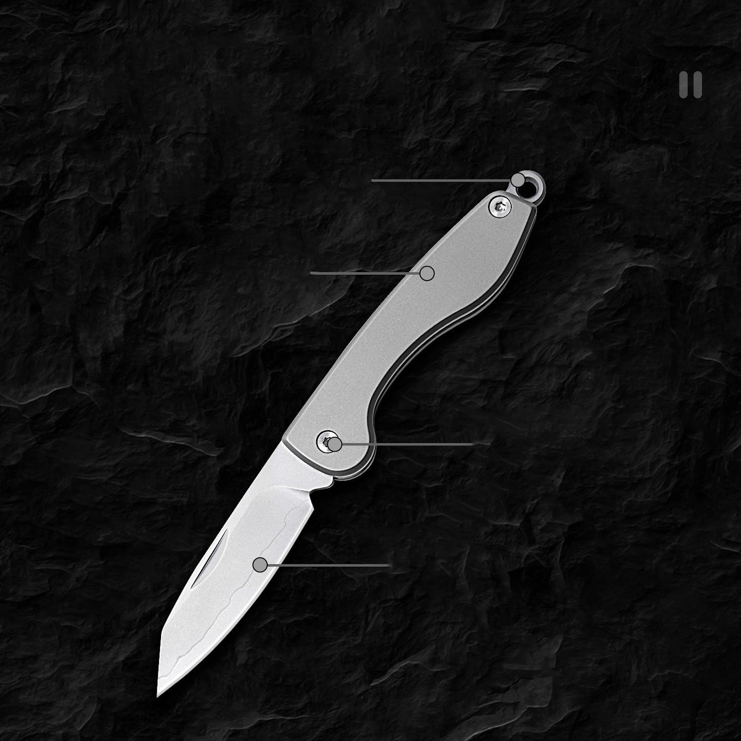 Mini Folding Titanium Knife Portable Pocket Knife Camping Food Processing Food Construction Repair Outdoor Equipment Keychain Mouth-2
