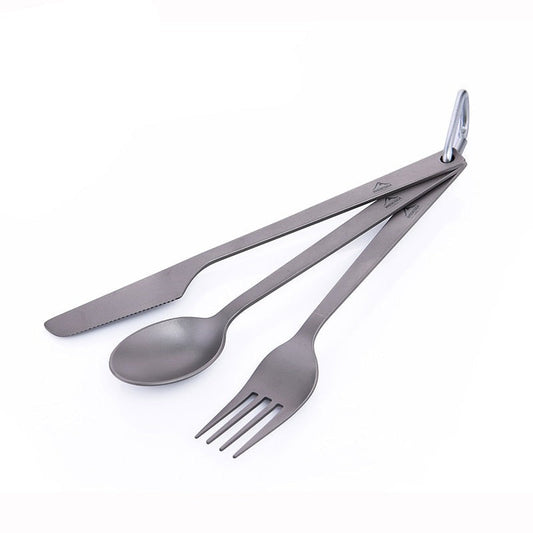 Titanium Spoon Fork Knife Set 50G Camping Tableware Ultralight  Travel Tourist Outdoor Cookware Gear Equipment-0